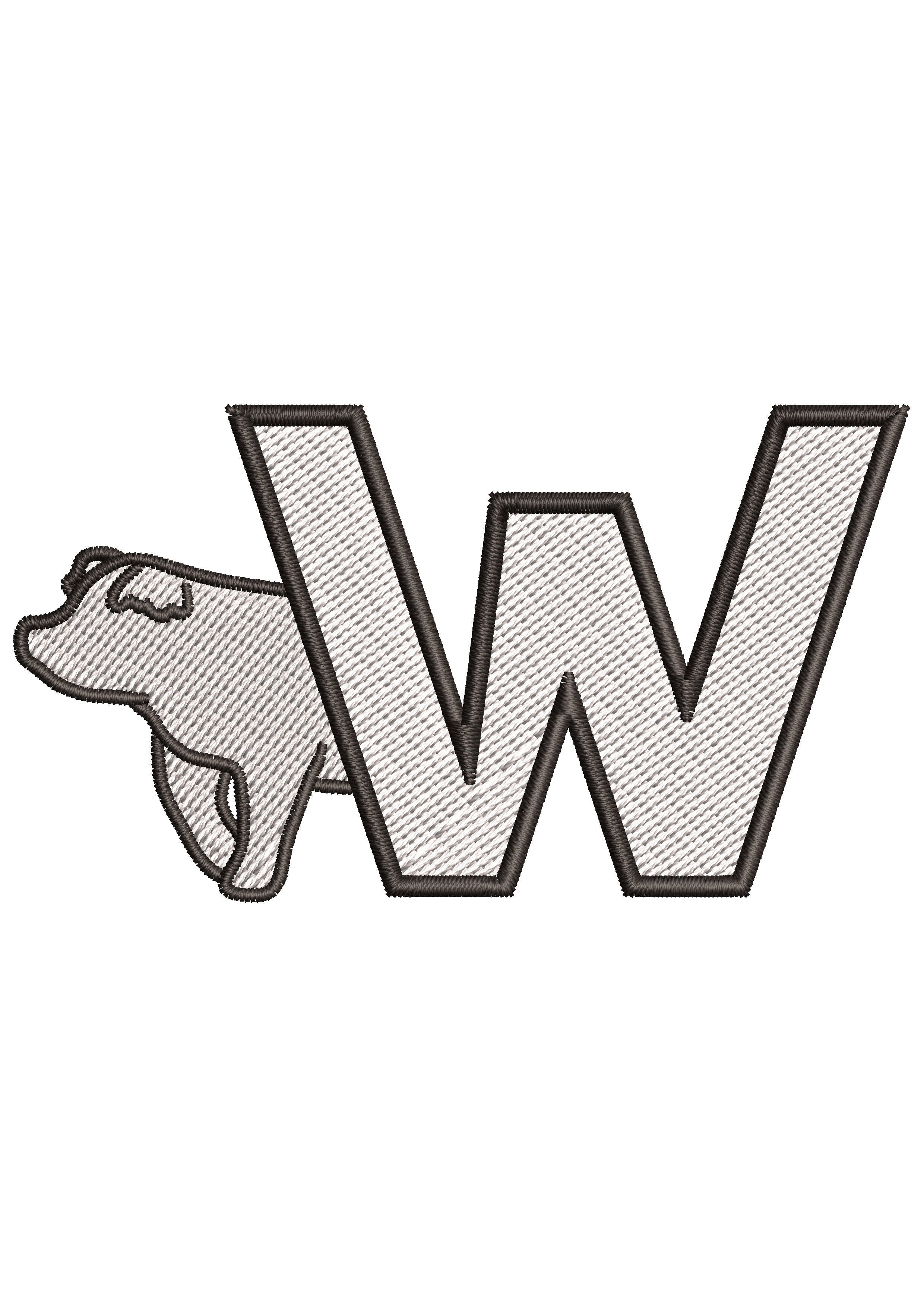 West Pig Embroidery Design