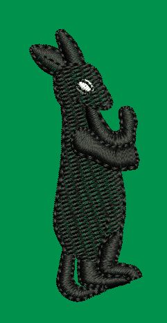 Upright Textured Rabbit Silhouette Embroidery Design