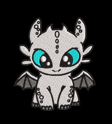 Light Dragon Cute Creature Embroidery Design