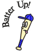 Batterup Embroidery Design