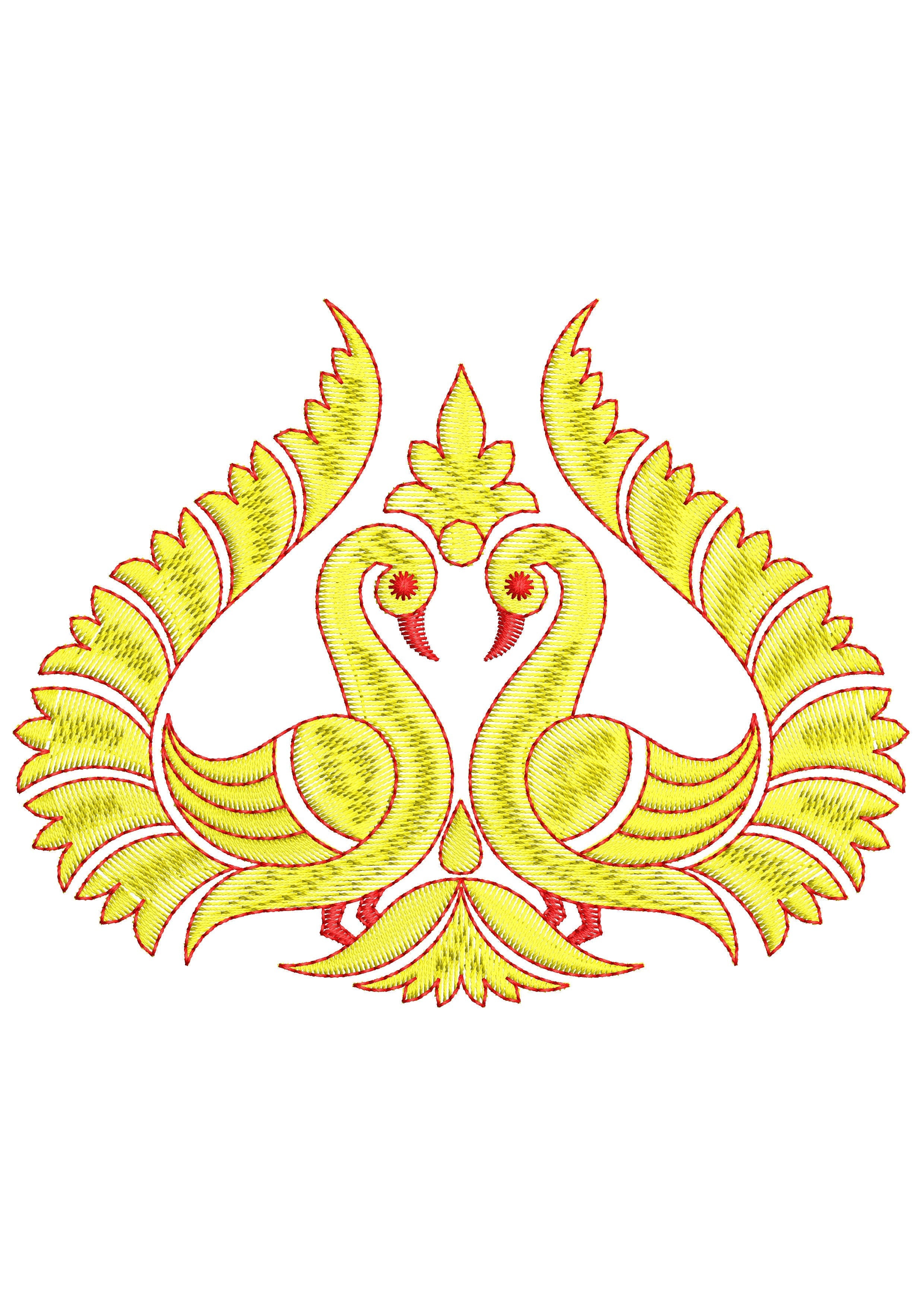 Two Peacock Embroidery Design