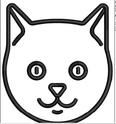 Cat Face Embroidery Design