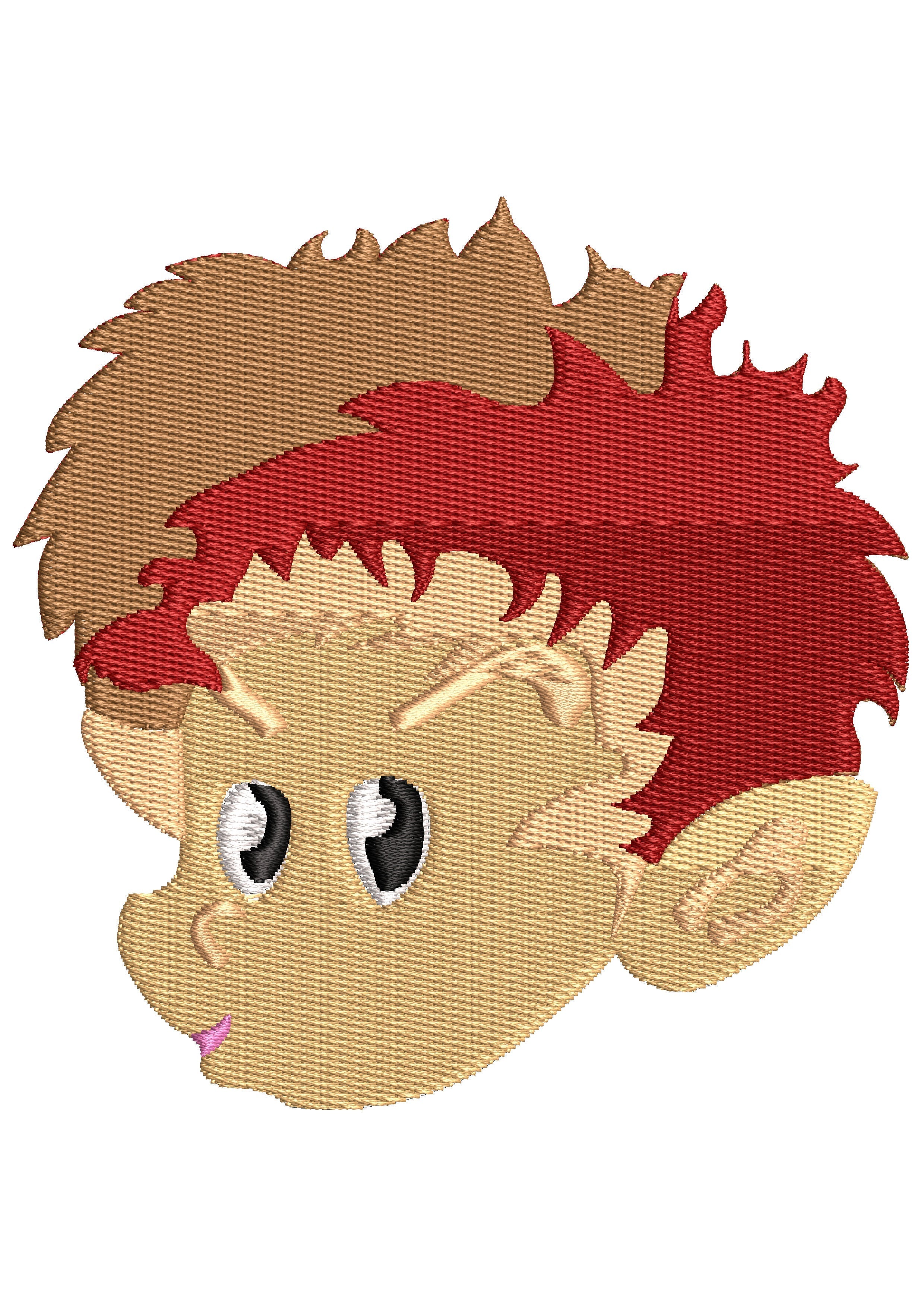 Cartoon Head Embroidery Design