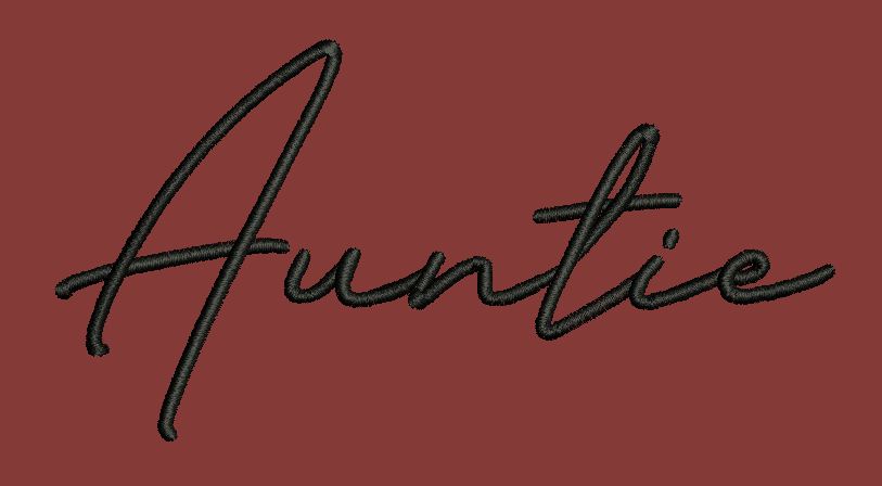Auntie Typography Embroidery Design