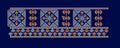 Symmetrical Geometric Square and Petal Border Embroidery Design