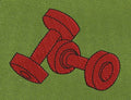 Red Dumbbell Embroidery Design