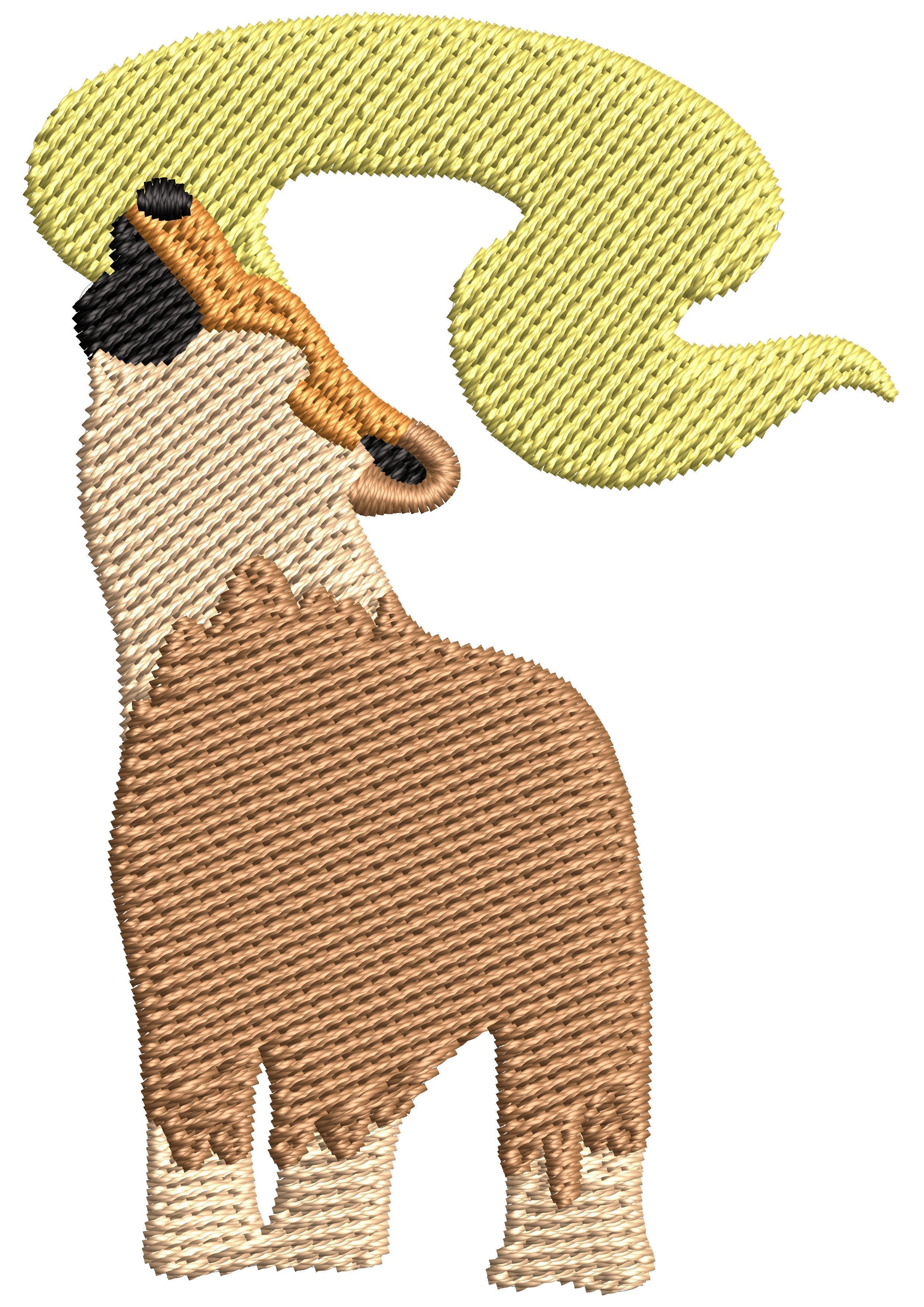 Baby Wolf Embroidery Design