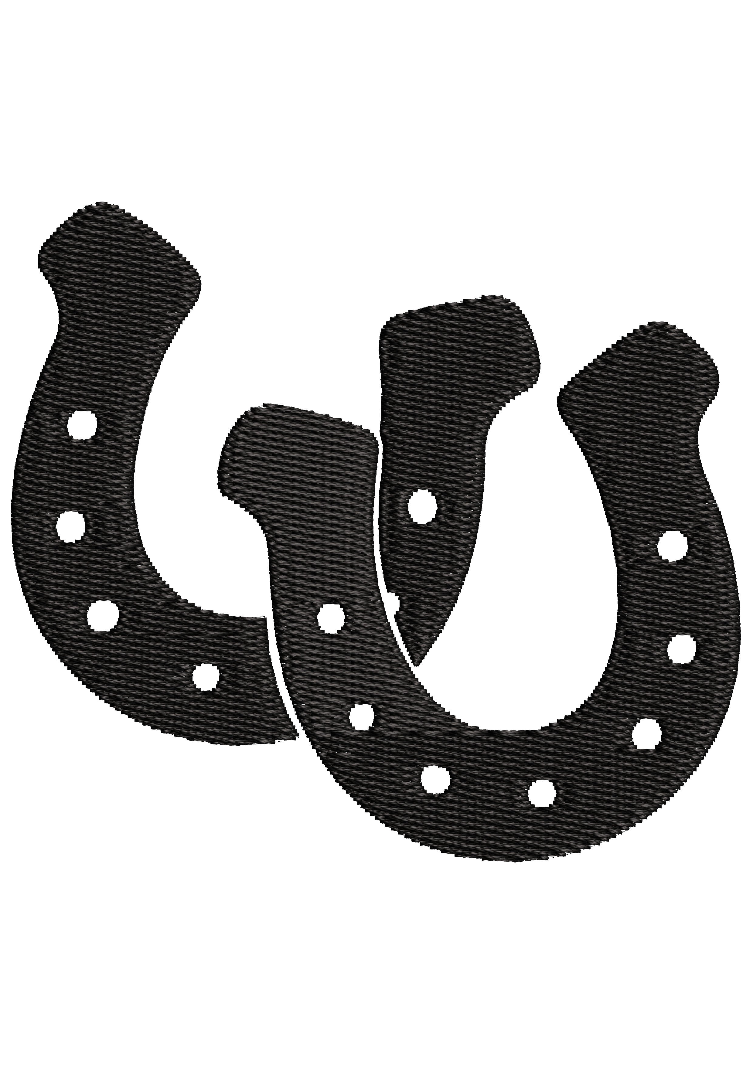 Horse Pair Shoe Embroidery Design