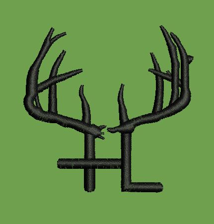 Antler Monogram HL Embroidery Design