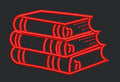 Books Art In Red Embroidery Design
