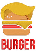 Burger Embroidery Design