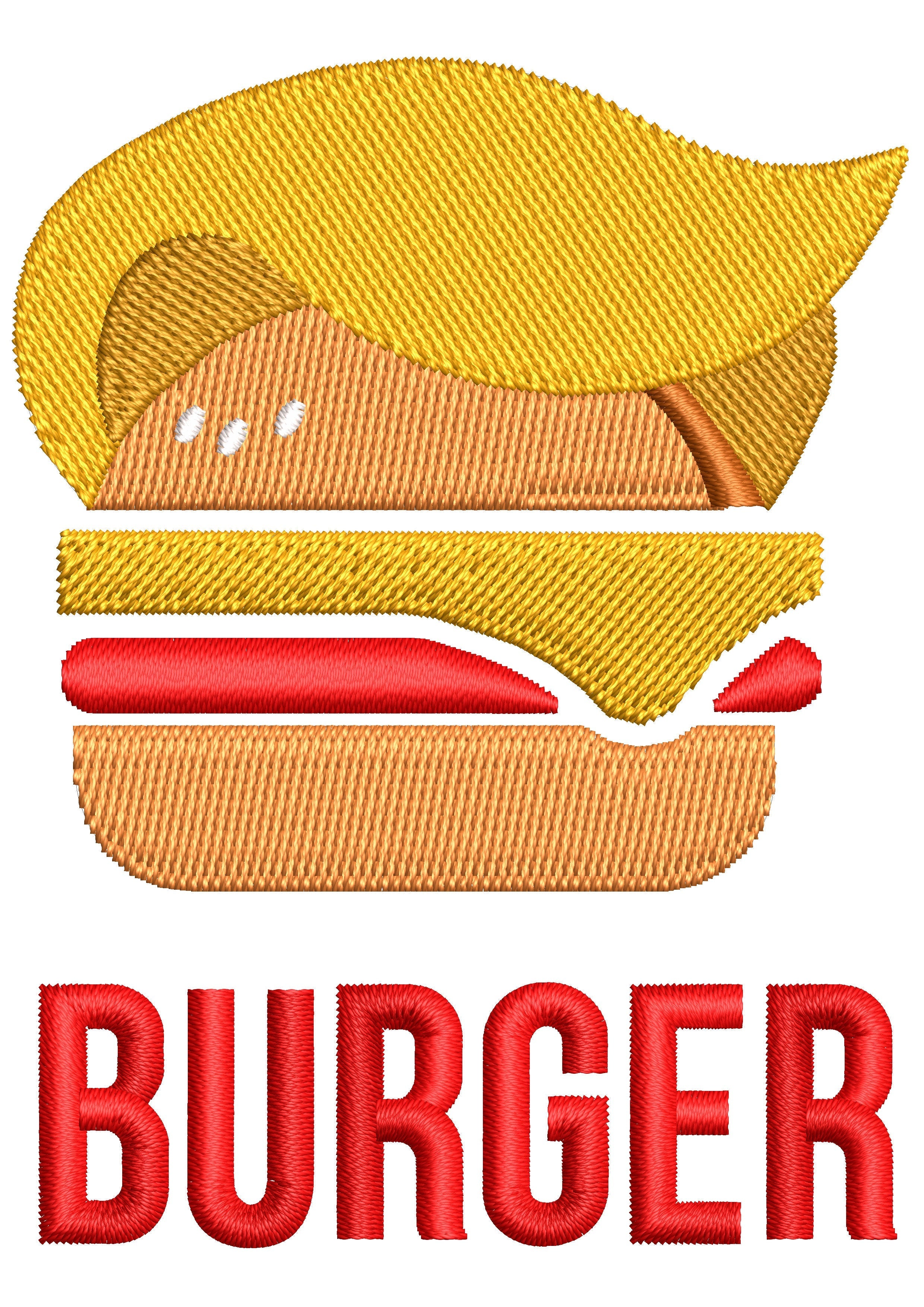 Burger Embroidery Design