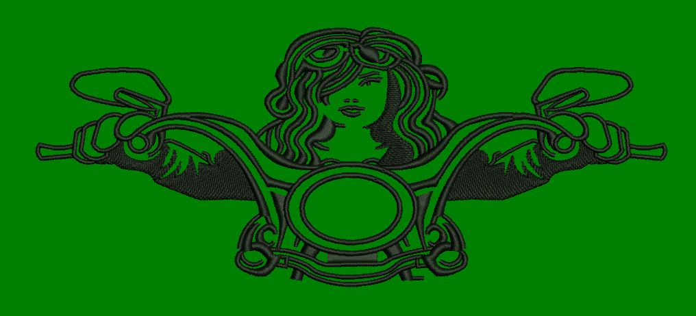 Girl Biker Embroidery Design
