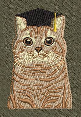 Graduated Cat Embroidery Design