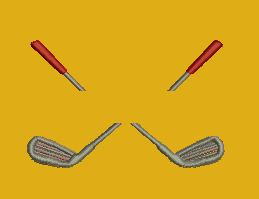 Golden Green Golf Emblem Embroidery Design