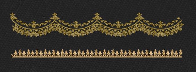 Floral Endless Border Golden Lines Embroidery Design