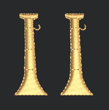 Gold Bugle Embroidery Design