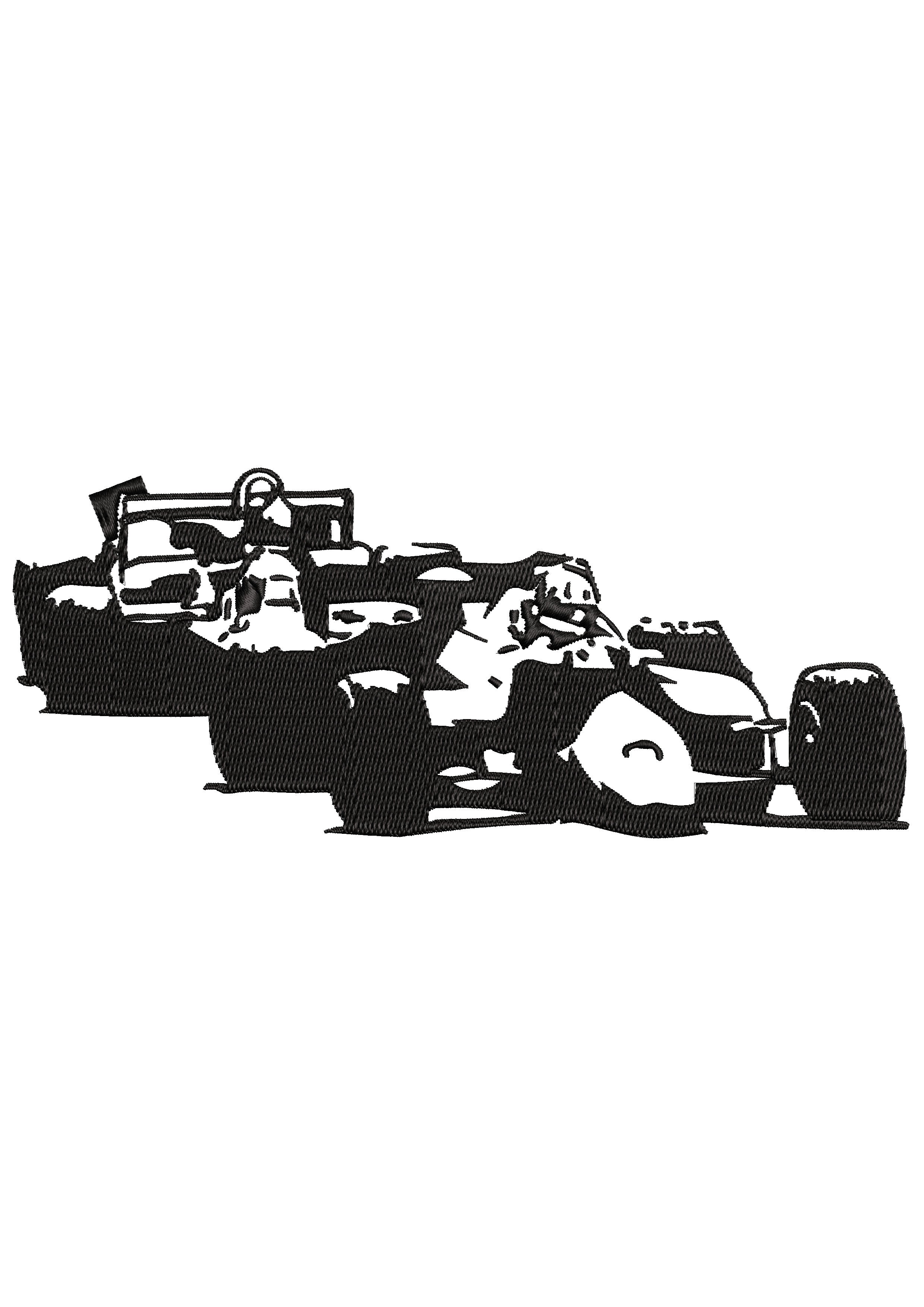 Car Racing Embroidery Design