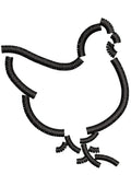 Hen Line Stitch Embroidery Design