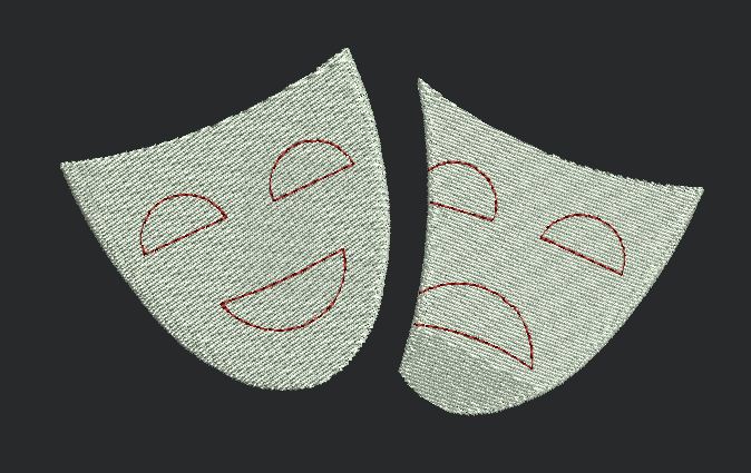 Theater Masks Embroidery Design