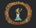 Celestial Gown Emblem Embroidery Design