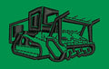 Tracked Farm Tractor Embroidery Design
