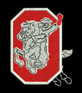 Horse Riding With Letter O Embroidery Design