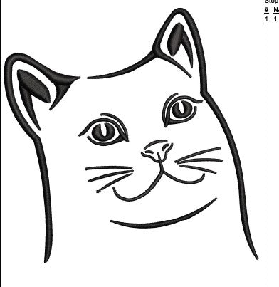 Cat I Embroidery Design