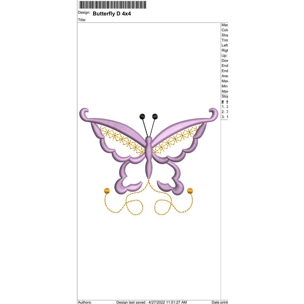 Butterfly Embroidery Design