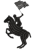 Flag Horse Rider Embroidery Design
