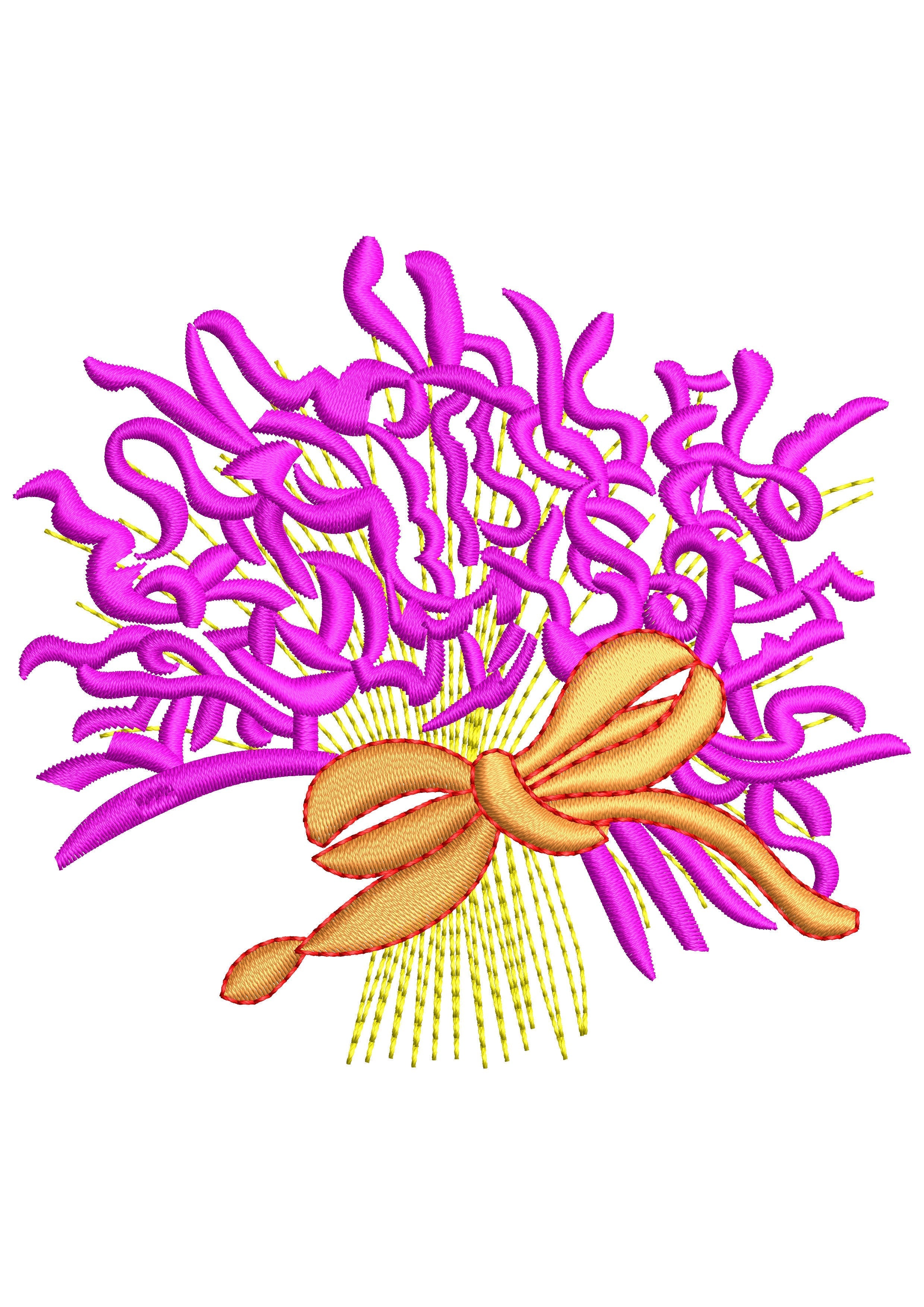 Nod Tie Love Embroidery Design