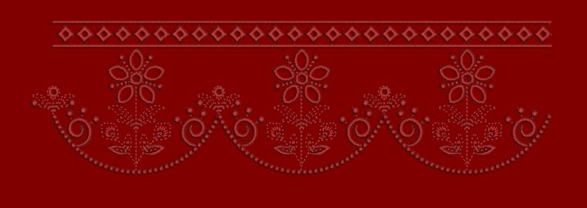 Diamond Track and Festoon Blossom Embroidery Design