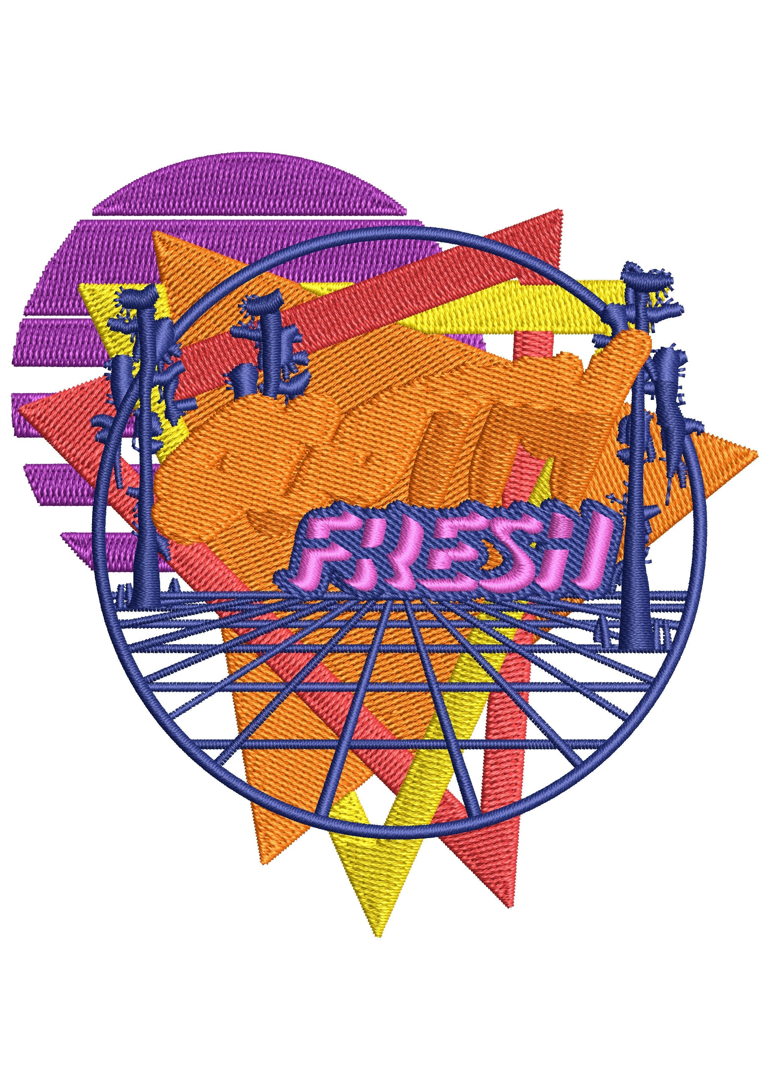 Net Rainbow Embroidery Design