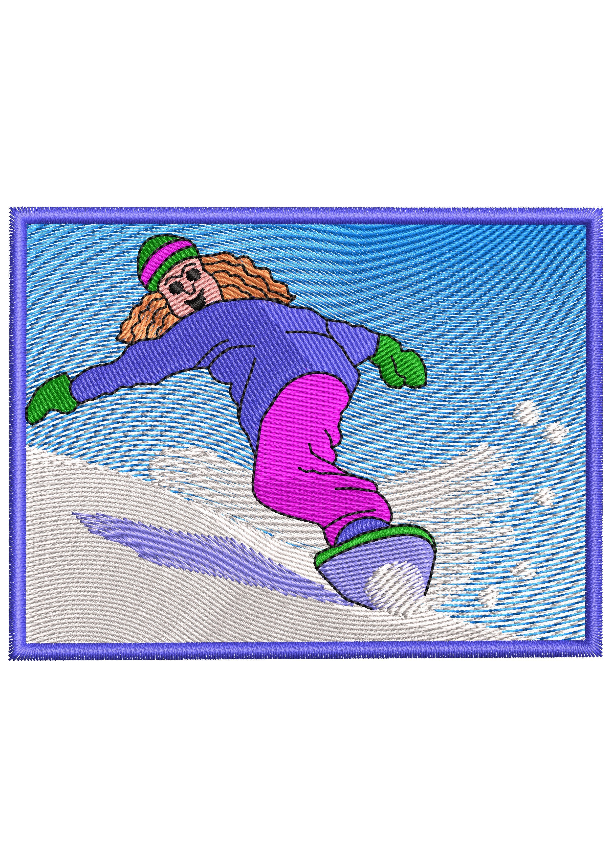Snowboard Embroidery Design