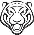 Tiger Face Line Embroidery Design