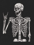 Rocking Skeleton White & Grey Embroidery Design