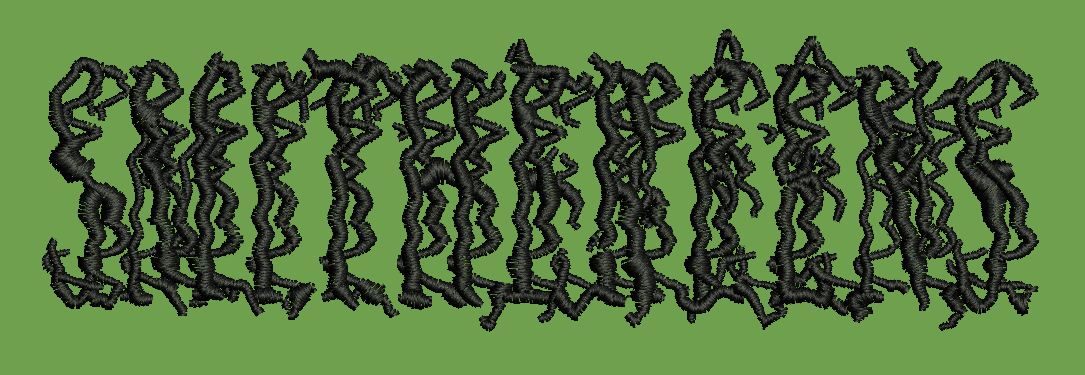 Entangled Calligraphic Text Embroidery Design
