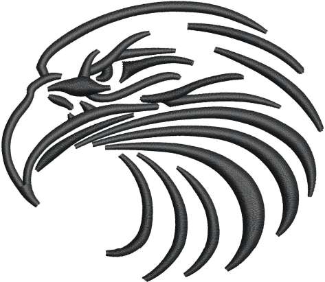 Eagle Face Embroidery Design