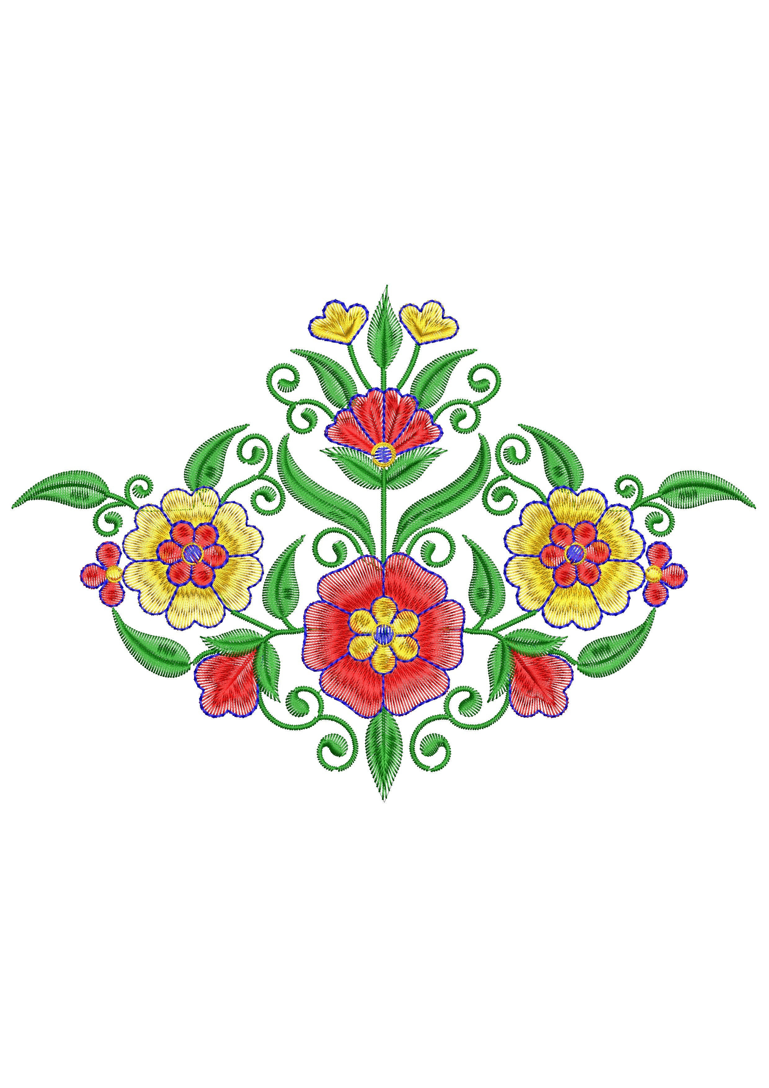 Flower Rank Embroidery Design