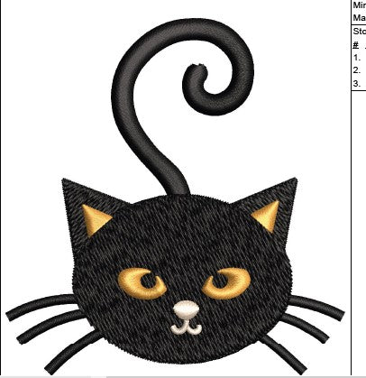 Cat Face Embroidery Design
