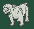 Stylized White Dog Embroidery Design