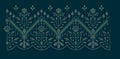 Ornate Chevron Peaks and Botanical Spire Embroidery Design