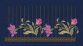 Floral Border Magnata Flower Embroidery Design