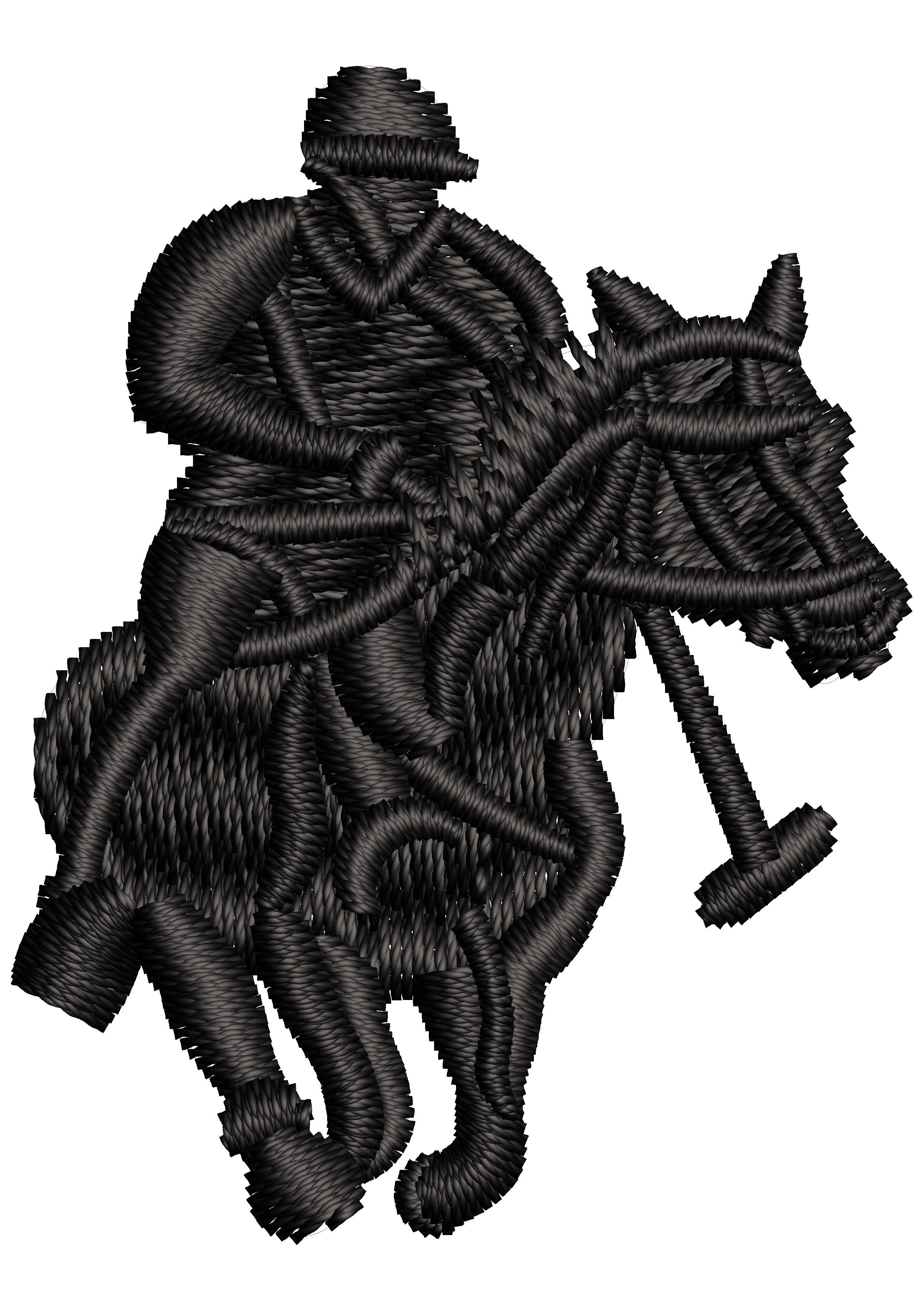 Horse Rider Player Embroidery Design