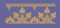 Geometric Leaf Motif Border Embroidery Design