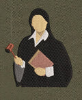 Female Judge Gavel Book Black & Beige Embroidery Design
