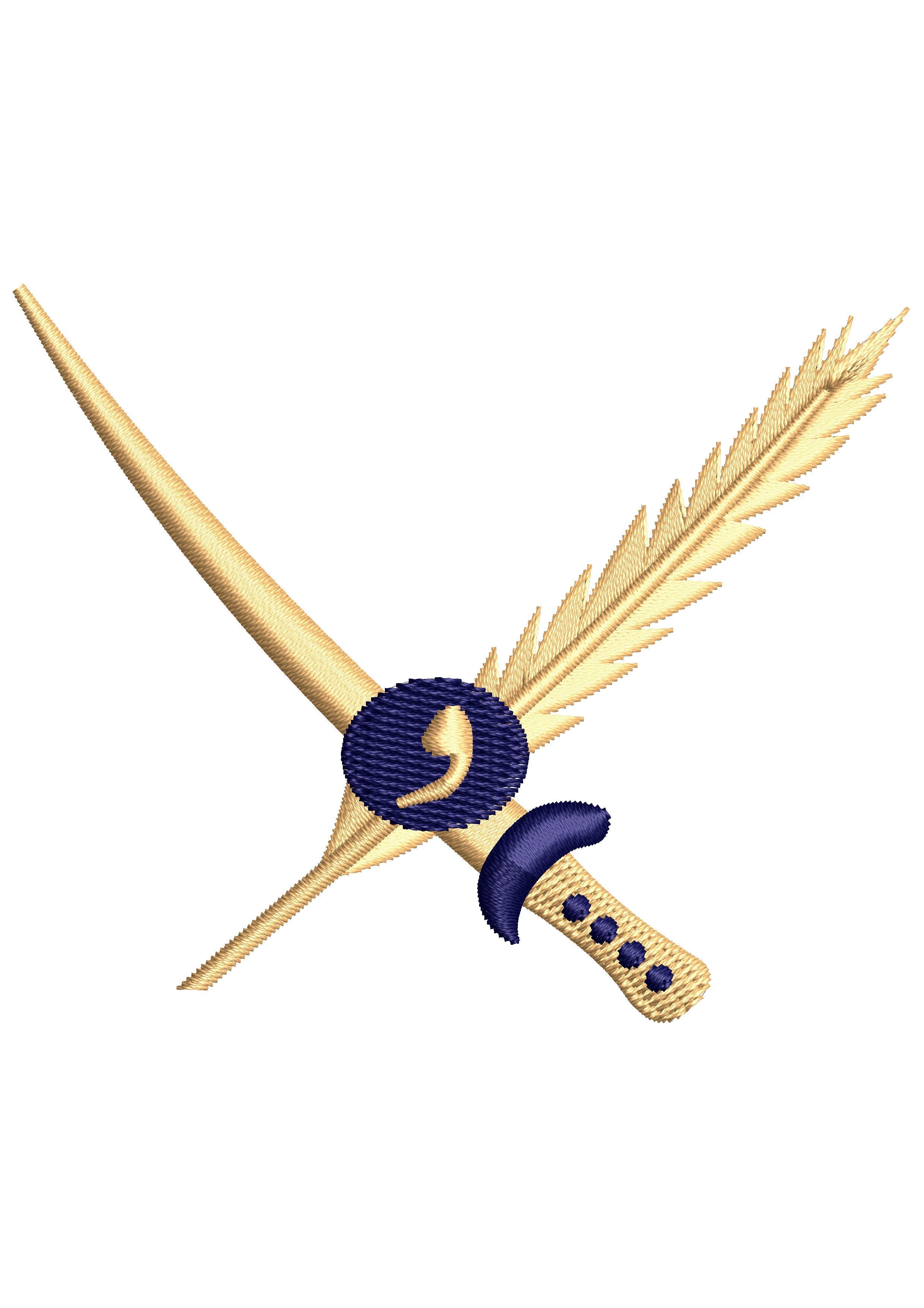 Sword and Feather Embroidery Design