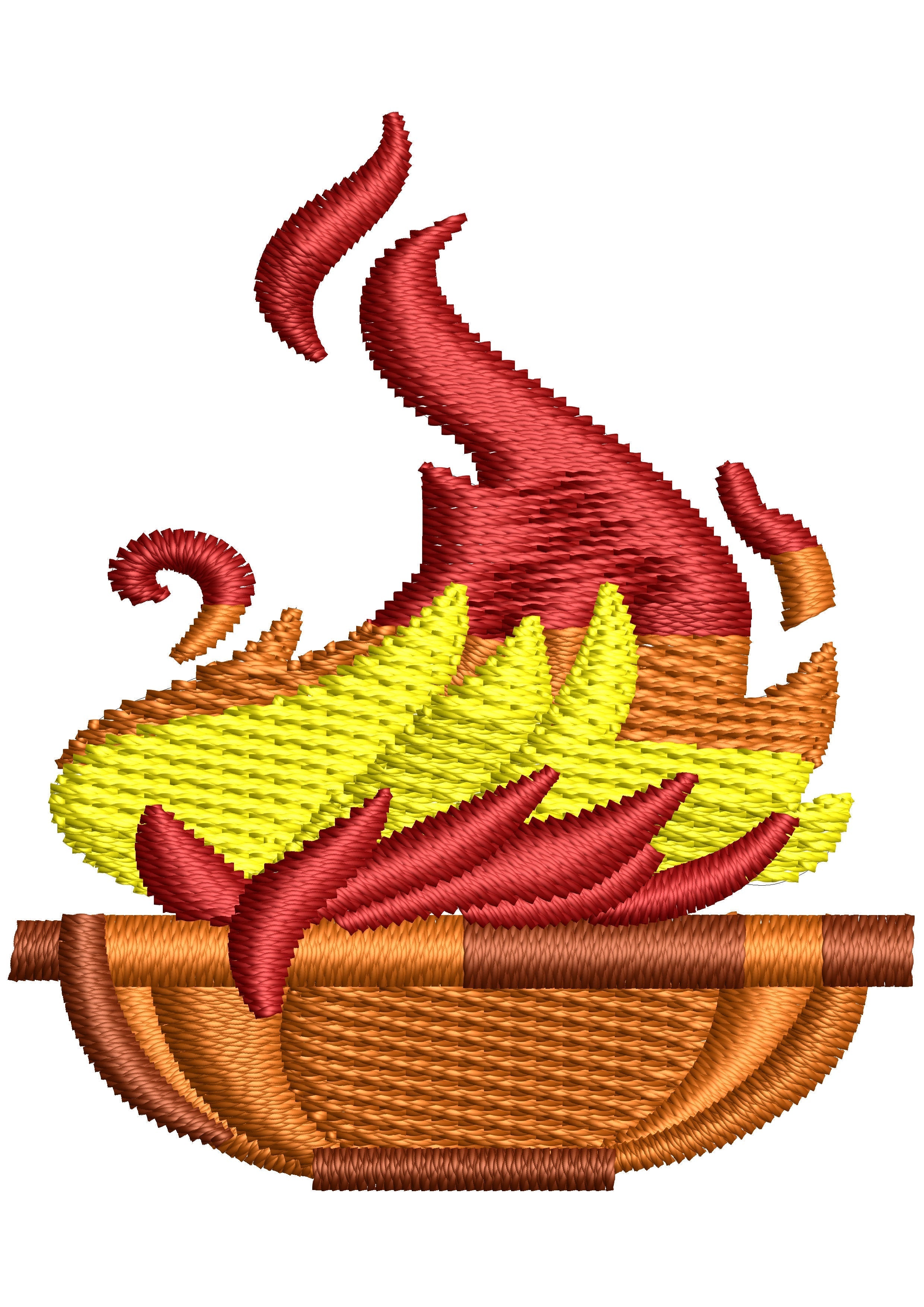 Fire Pot Embroidery Design