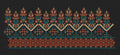 Black Rust Tribal Buta Crown Border Black Rust & Teal Embroidery Design