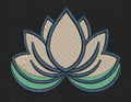 Lotus Flower White Embroidery Design
